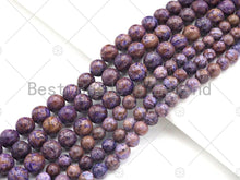 Load image into Gallery viewer, Quanlity Natural Purple Oak Jasper Round Smooth Beads, 6mm/8mm/10mm/12mm Jasper Beads, 15.5'' Full Strand, Sku#U1147