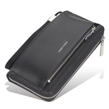 Load image into Gallery viewer, Men's Large Capacity Zippered Clutch Bag – PU Leather Business Wallet Wristlet