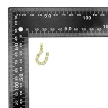 Load image into Gallery viewer, Clear Square CZ Gold U Shape Charm Pendant, Sku#LX760