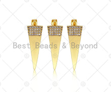 Load image into Gallery viewer, CZ Micro Pave 3D Pyramid Shape Pendant/Charm,18K Dainty Gold Charm, Necklace Bracelet Charm Pendant,10x33mm,Sku#LK301