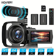 Load image into Gallery viewer, 16x Zoom 1080P HD Digital Camera Bundle with 2 Batteries, 32G TF Card, Mic, Hood &amp; Bag