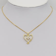 Load image into Gallery viewer, Gold Diamond CZ Heart Charm, Sku#LK888