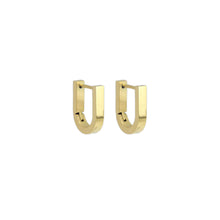 Load image into Gallery viewer, Gold U Horseshoe Geometry Huggie Earrings, Sku#A255