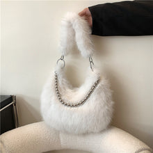 Load image into Gallery viewer, Furry Crossbody Bag for Women - Plush Shoulder Bag with Adjustable Strap
