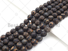 Load image into Gallery viewer, Natural Tibetan Black Agate with Evil Eye Beads, Dzi Eye Agate Beads, 10mm/12mm Tibetan Round Smooth Agate,15.5" Full Strand, Sku#U1108