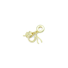 Load image into Gallery viewer, Flower Horseshoe Wishbone Charm Pendant,Sku#LD721