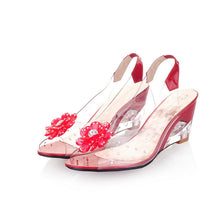 Load image into Gallery viewer, Women's Transparent Crystal Peep Toe High Heels - Summer Clear Sandals