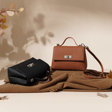 Load image into Gallery viewer, Women's Genuine Leather Crossbody Shoulder Bag | Lock Clasp | Phone &amp; Card Pockets