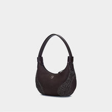 Load image into Gallery viewer, Women's Genuine Leather Crescent Crossbody Bag - Underarm Shoulder Bag with Multiple Compartments