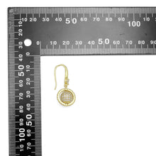 Load image into Gallery viewer, Gold Silver CZ Heart Planet Dangle Earrings, Sku#A211