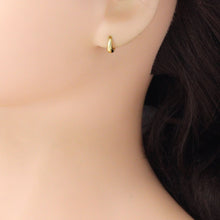 Load image into Gallery viewer, Plain Gold Oval Shape Everyday Hoop Earrings, Sku#LD742