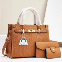 Load image into Gallery viewer, Minimalist Macaron Three-Piece Handbag Set - PU Leather Crossbody Shoulder Bag with Stone Texture
