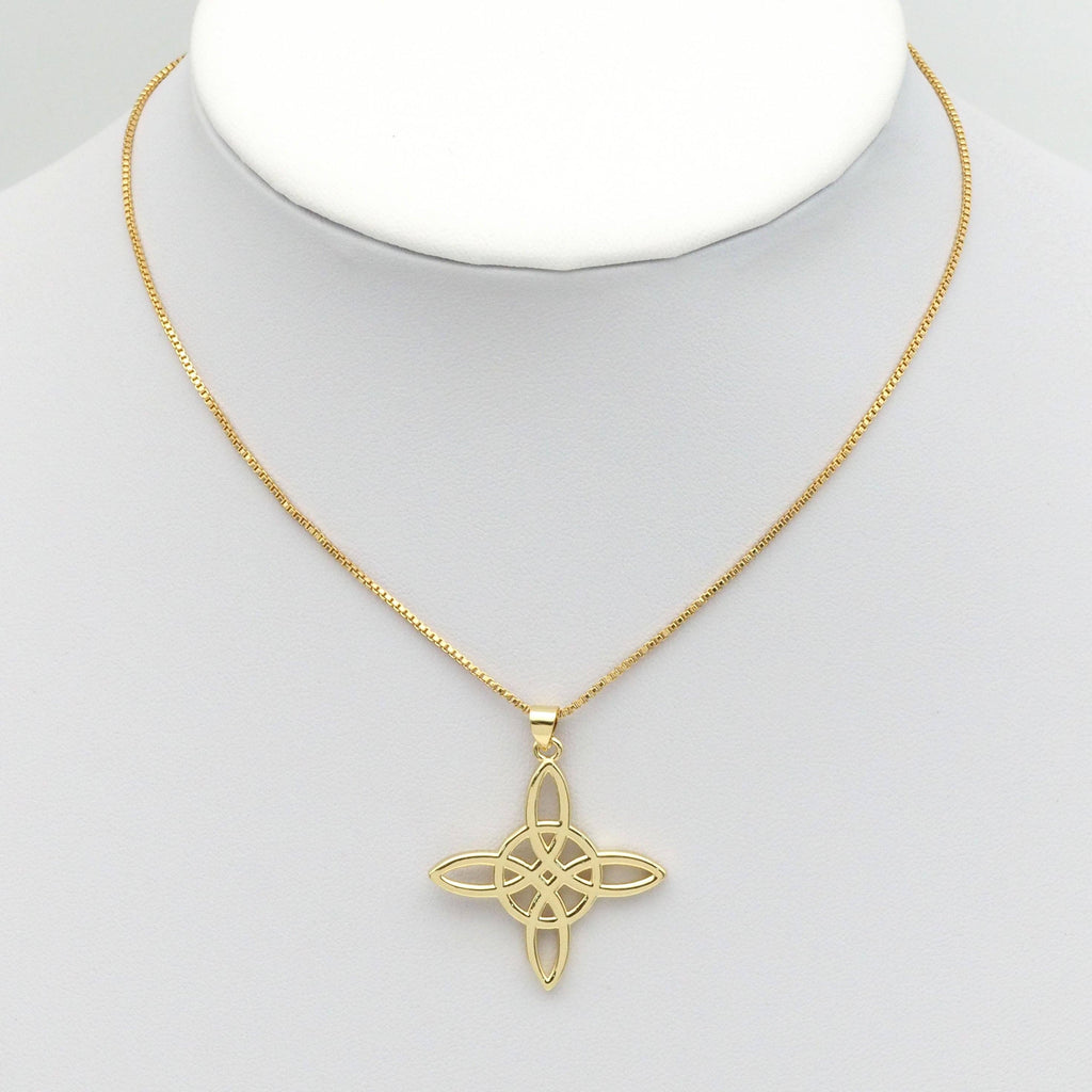 Gold Chinese Knot Flower Shape Charm, Sku#LK828