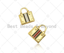 Load image into Gallery viewer, Colorful Enamel Lady Bag Shape Pendant/Charm,18K Dainty Gold Charm, Necklace Bracelet Charm Pendant,16x20mm, Sku#LK276