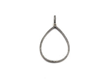 Load image into Gallery viewer, CZ Micro Pave Teardrop Frame Pendant,Antique Silver Finish,  Cz Big Pave Water Drop  Charm Pendant,33x49mm,sku#F982