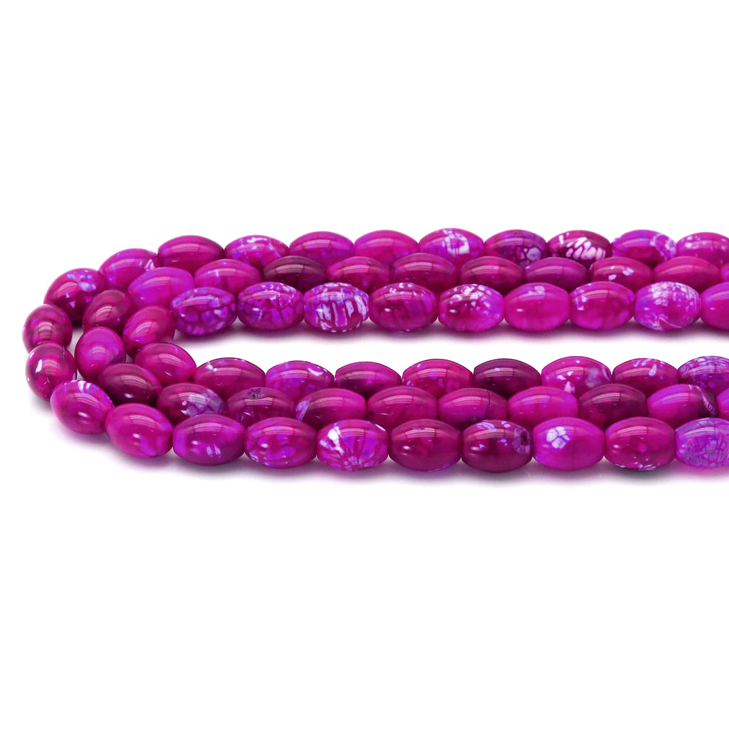 Hot Pink Agate Drum Shape Smooth Beads, Sku#U1801