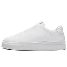Load image into Gallery viewer, Men's Korean-Style Slip-On Casual Sneakers | PU Leather Round Toe Mid Heel Shoes