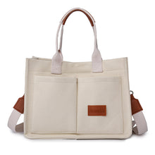 Load image into Gallery viewer, Women's Canvas Tote Bag Large Capacity Multi Pocket Shoulder Crossbody Messenger Bag