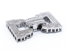 Load image into Gallery viewer, CZ Micro Pave Double D Shape Buckle Clasp, Pave Multi-Strands Connector, 35x21mm, sku#K11