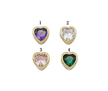 Load image into Gallery viewer, Colorful CZ Gold Heart Space Beads, Sku#LX139