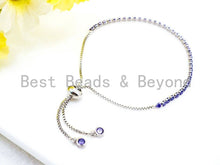 Load image into Gallery viewer, New Style Adjustable Bracelet, Puple CZ Pave Stud Bracelet ,SKU#P49