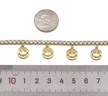 Load image into Gallery viewer, Smiley Face Tennis Chain Necklace, Choker Necklace, sku#LD368