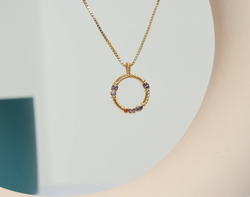 CZ Round Ring Charm, Sku#FH194