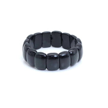 Load image into Gallery viewer, 11x20mm Obsidian Rectangle Stretchy Bracelet, Sku#U2002