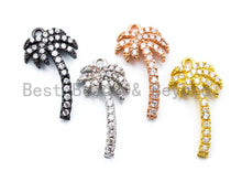 Load image into Gallery viewer, 9x18mm CZ Micro Pave Palm Tree Charm, Pave palm tree charm pendant, Gold Rose Gold Silver Black Pave Palm tree Charm, 1pc/2/5pcs sku#B21