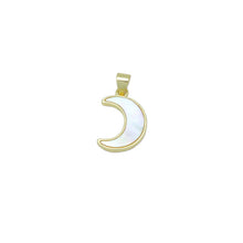 Load image into Gallery viewer, Gold White Mother of Pearl Cresent Moon Charm Pendant, Sku#LK969