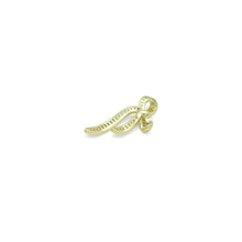 Load image into Gallery viewer, Baguette CZ Gold Bow Charm Pendant, Sku#LK1087