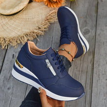 Load image into Gallery viewer, Casual Lightweight Athletic Sneakers for Women | Round Toe High-Top Sports Shoes | Blue, Black, Gray
