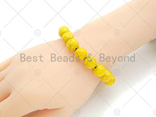 Load image into Gallery viewer, Natural Yellow Howlite Stretchy Bracelet,SKU#EF42