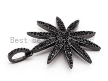 Load image into Gallery viewer, Black CZ Pave On Black Micro Pave Star Pendant/Charm,Cubic Zirconia Paved Charm, Necklace Bracelet Charm Pendant, 28x32mm,1pc, sku#F384