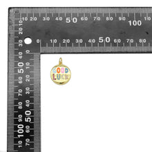 Load image into Gallery viewer, CZ Colorful Enamel Good Luck Coin Charm, Sku#LX442