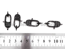 Load image into Gallery viewer, Black CZ Pave On Black Micro Pave Lobster Claw Clasp, Cubic Zirconia Clasp, 11x29mm,sku#H115