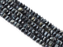 Load image into Gallery viewer, High Quality Dark Blue Faceted Rondelle Tiger Eye Beads, Sku#UA259