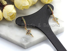 Load image into Gallery viewer, North Star Huggie Earrings,9x31mm, sku#J71