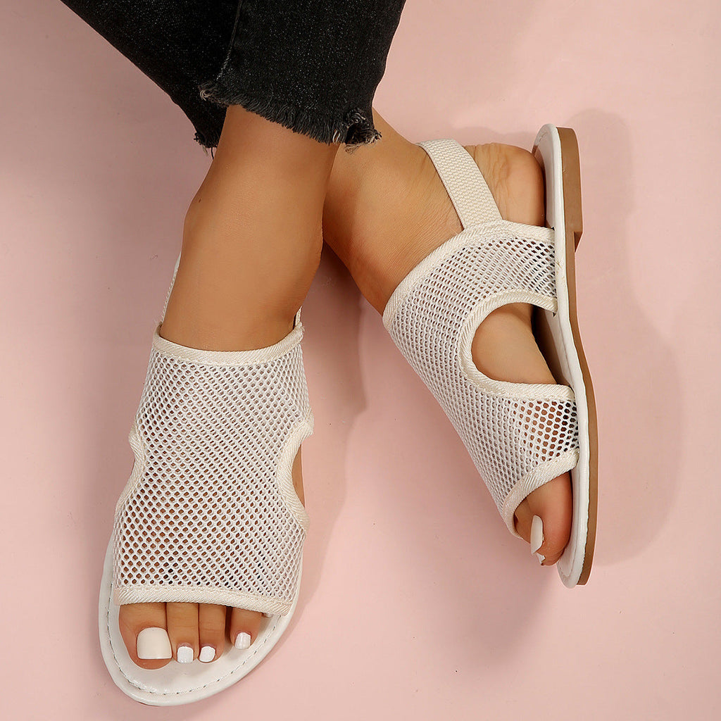 Breathable Mesh Beach Sandals | Lightweight Slip-On Summer Flat Shoes | Unisex