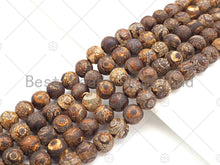 Load image into Gallery viewer, Natural Tibetan Brown Agate with Eye Beads, Dzi Eye Agate Beads, 8mm/10mm Tibetan Round Smooth Agate,15.5" Full Strand, Sku#U1107