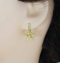 Load image into Gallery viewer, Gold Heart Star Donut Rhombus Hoop Earrings SKULX161
