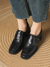 Load image into Gallery viewer, Women's British Style Square-Toe Chunky Heel Pumps | Studded Deep-Vamp High Heels