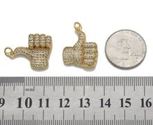 Load image into Gallery viewer, CZ Gold Thumb up Gesture Charm, Sku#LK771