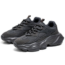 Load image into Gallery viewer, Men's Chunky Soled Dad Sneakers | Mesh Upper Lace-Up Athletic Shoes | Beige Black Gray