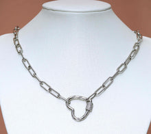 Load image into Gallery viewer, Paperclip Chain Heart Lock Necklace, sku#CL10