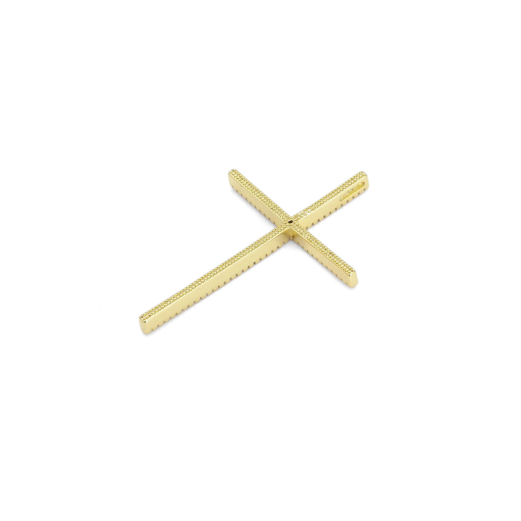 Gold /Silver CZ Big Cross Shape Charm, Sku#LX422