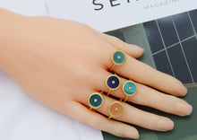 Load image into Gallery viewer, CZ Pave Gemstone Round Disc Ring, Sku#LY12