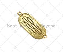 Load image into Gallery viewer, CZ Micro Pave Oval Shape Connector, Clear CZ Bar Connector, 18K Gold Bracelet Connector, 11x30mm, Sku#LK313