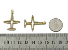Load image into Gallery viewer, Gold CZ Hollow Out Airplane Charm, Sku#LK690