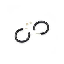 Load image into Gallery viewer, Black Brown Red Pink Enamel Hoop Earrings, Sku#A332